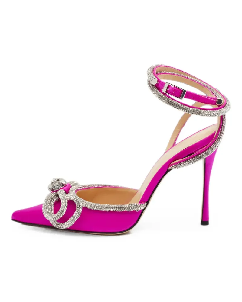 Mach & Mach Double Bow ankle wrap pumps - Rosa Rosa
