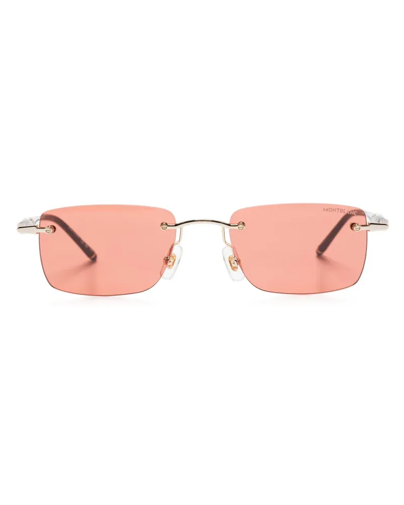 Montblanc Sonnenbrille mit eckigem Gestell - Gold Gold