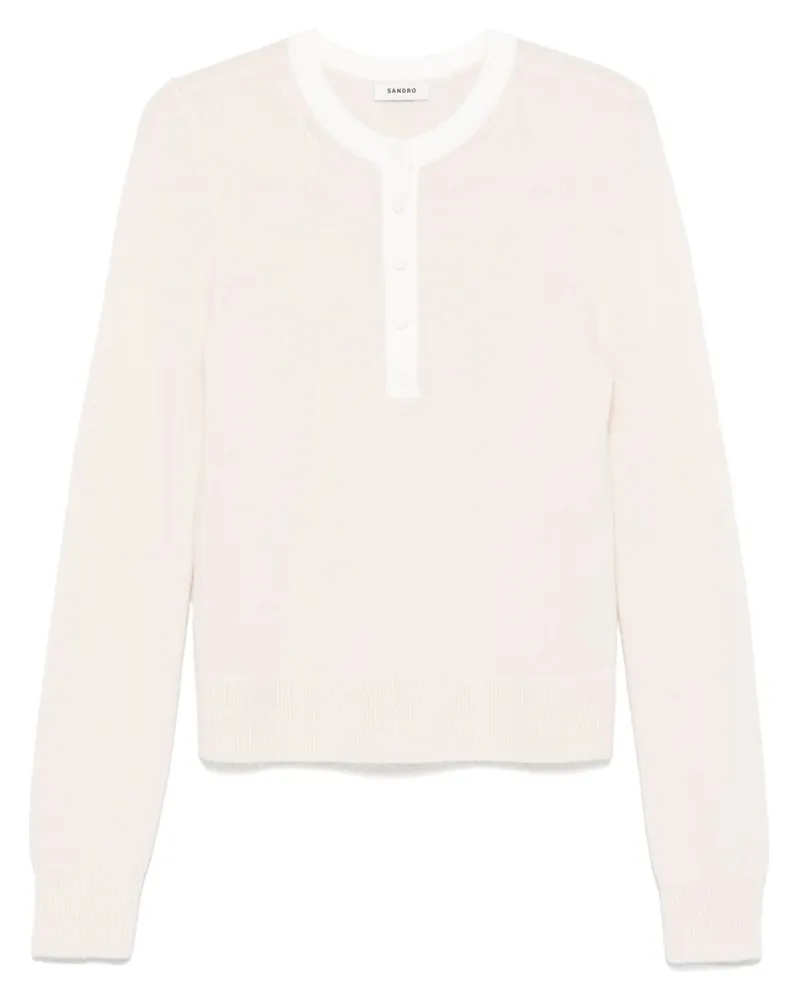 Sandro Pullover mit Druckknopfleiste - Nude Nude