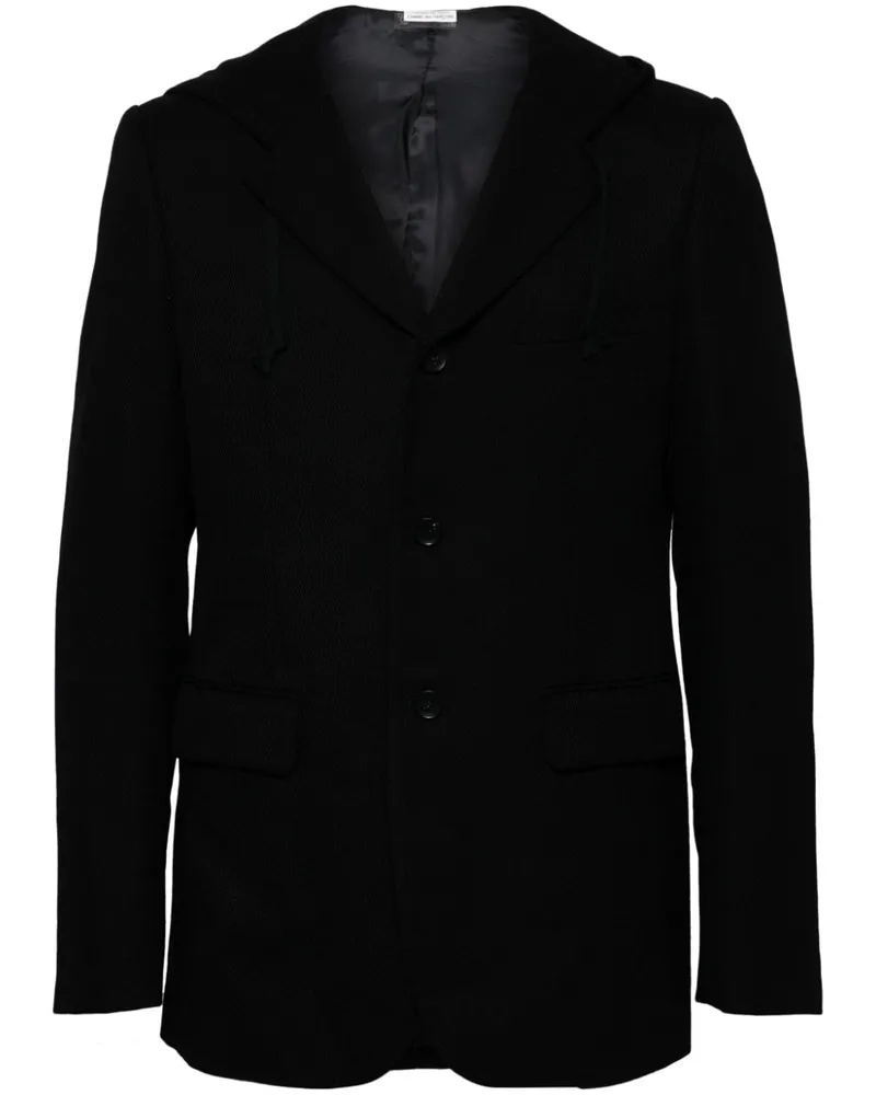 Comme des Garçons Twill-Sakko mit Kapuze - Schwarz Schwarz