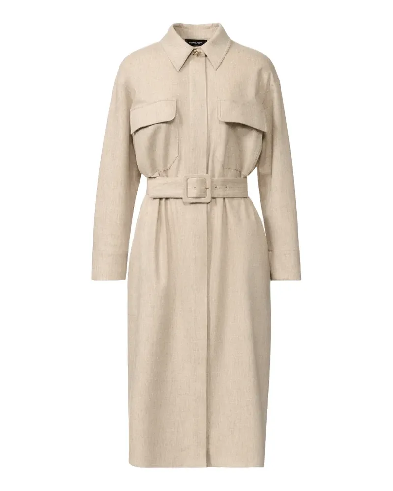 Fabiana Filippi Safari Midikleid aus Wabenstrick mit Gürtel - Nude Nude