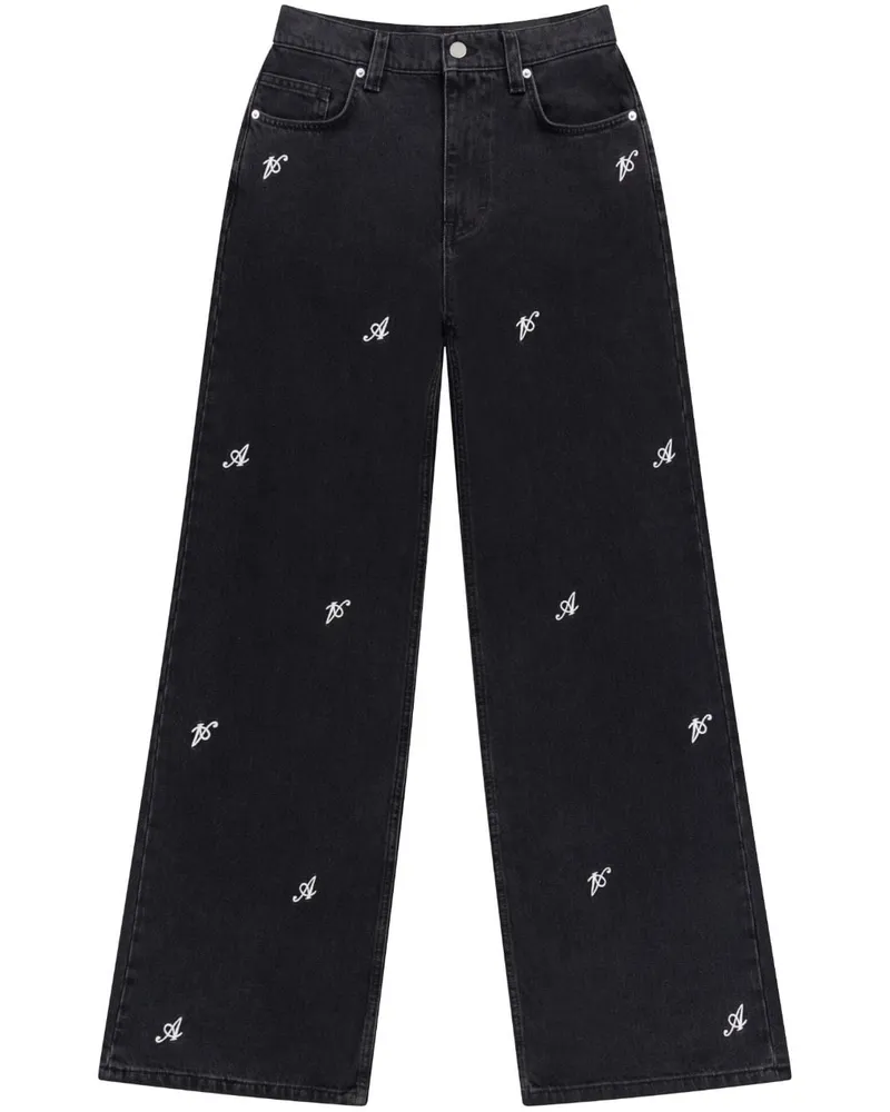 Axel Arigato Clara Jeans mit weitem Bein - Schwarz Schwarz
