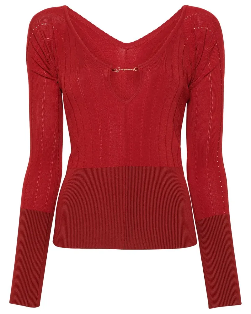 Jacquemus Le Haut Oberteil mit Logo-Schild - Rot Rot