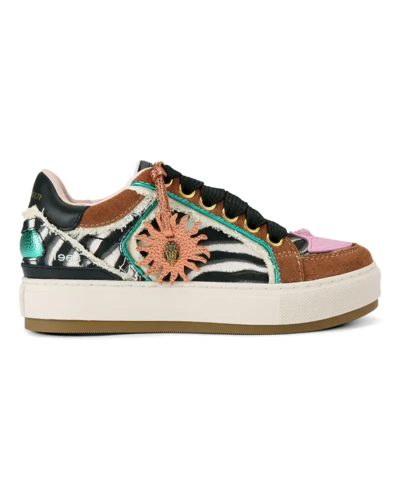 Kurt Geiger Sunbeam Tag Sneakers mit Zebra-Print - Braun Braun
