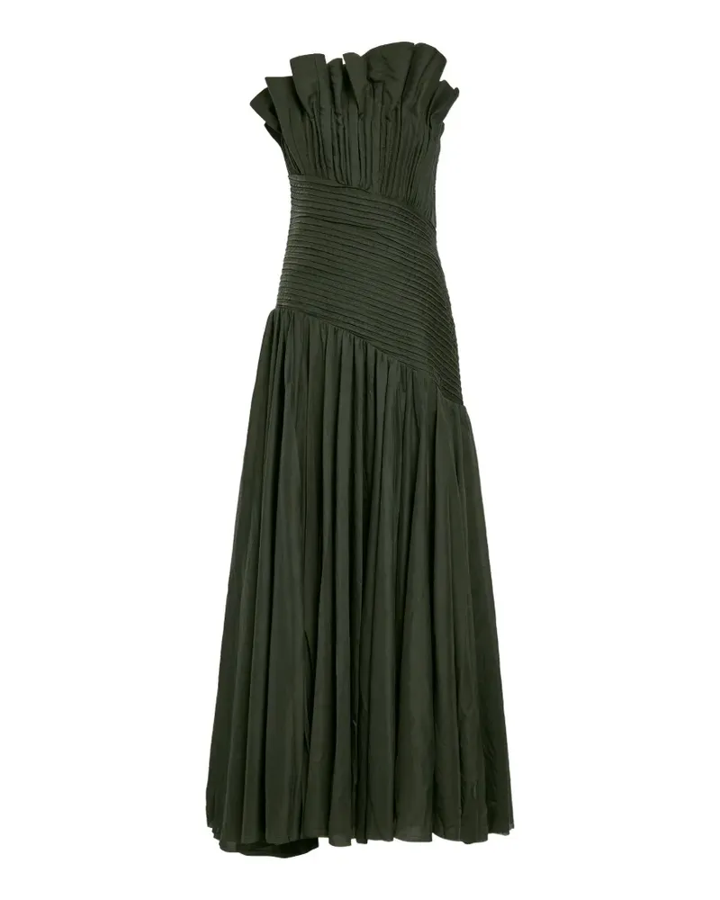 Aje. Gerüschtes Aquiline Kleid mit Falten - Grün Grün