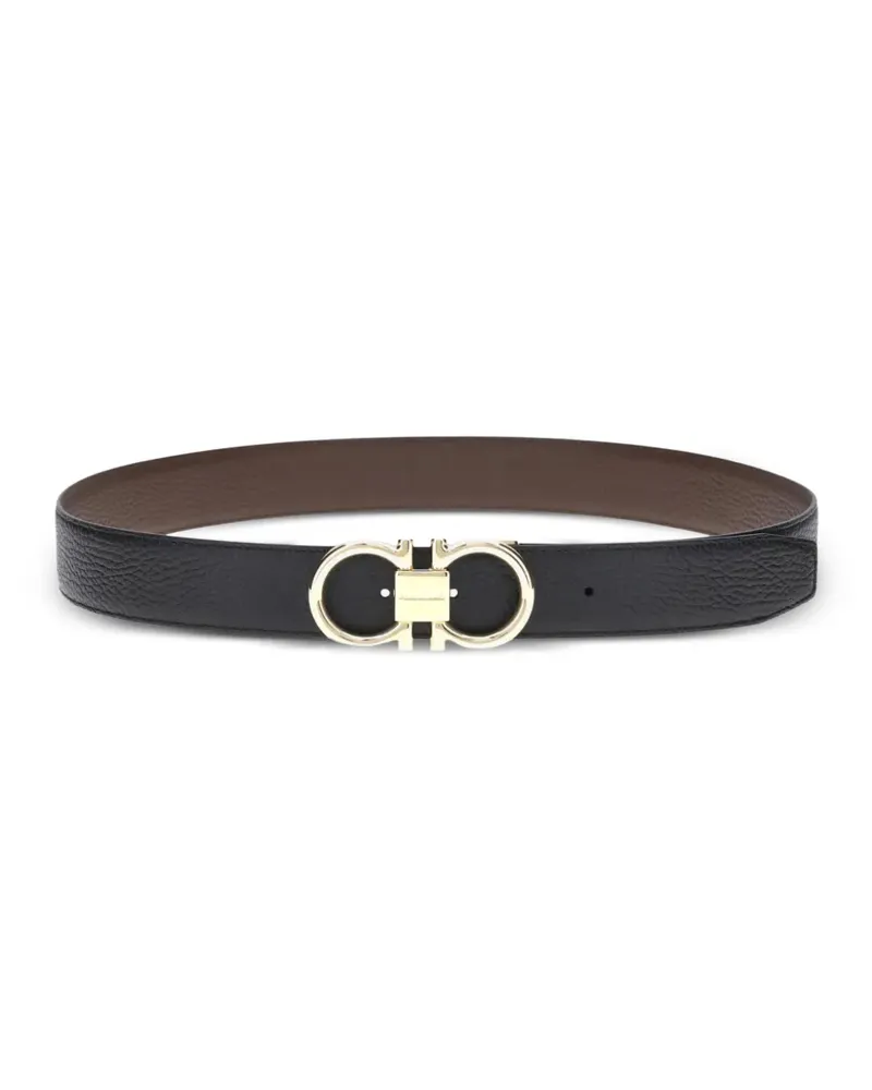 Ferragamo Wendbarer Gancini Gürtel - Schwarz Schwarz