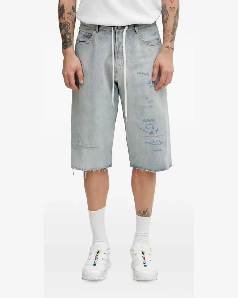 Maison Margiela Distressed-Shorts mit Kordelzug - Blau Blau