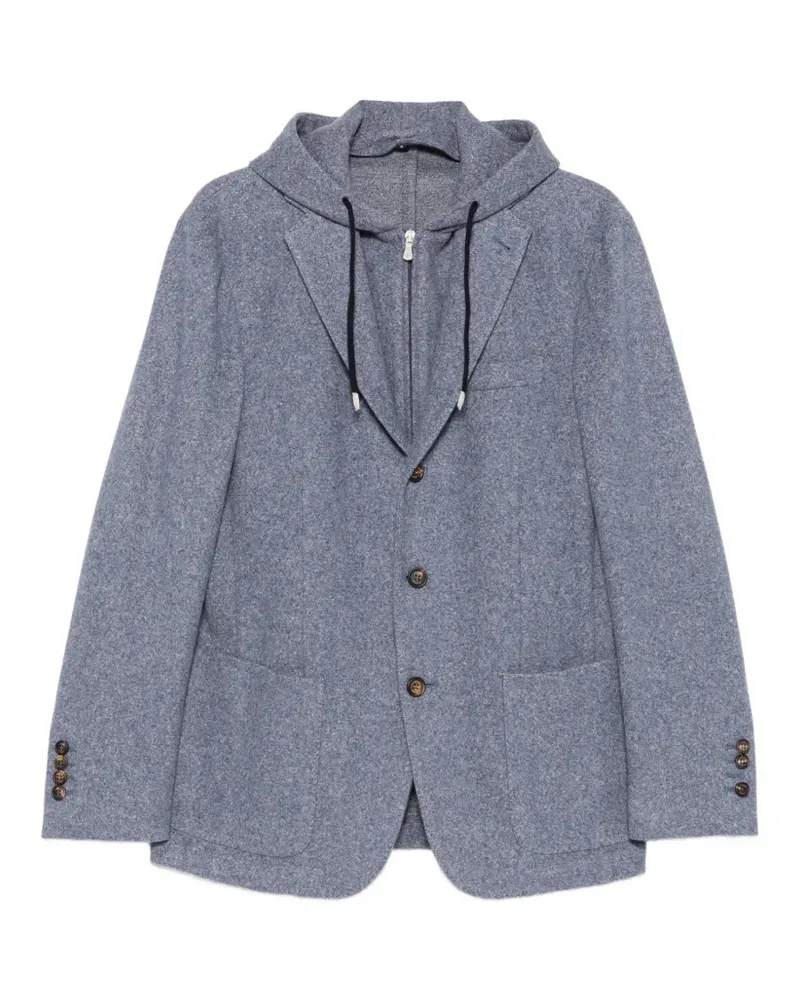 Eleventy Kapuzenjacke im Layering-Look - Blau Blau