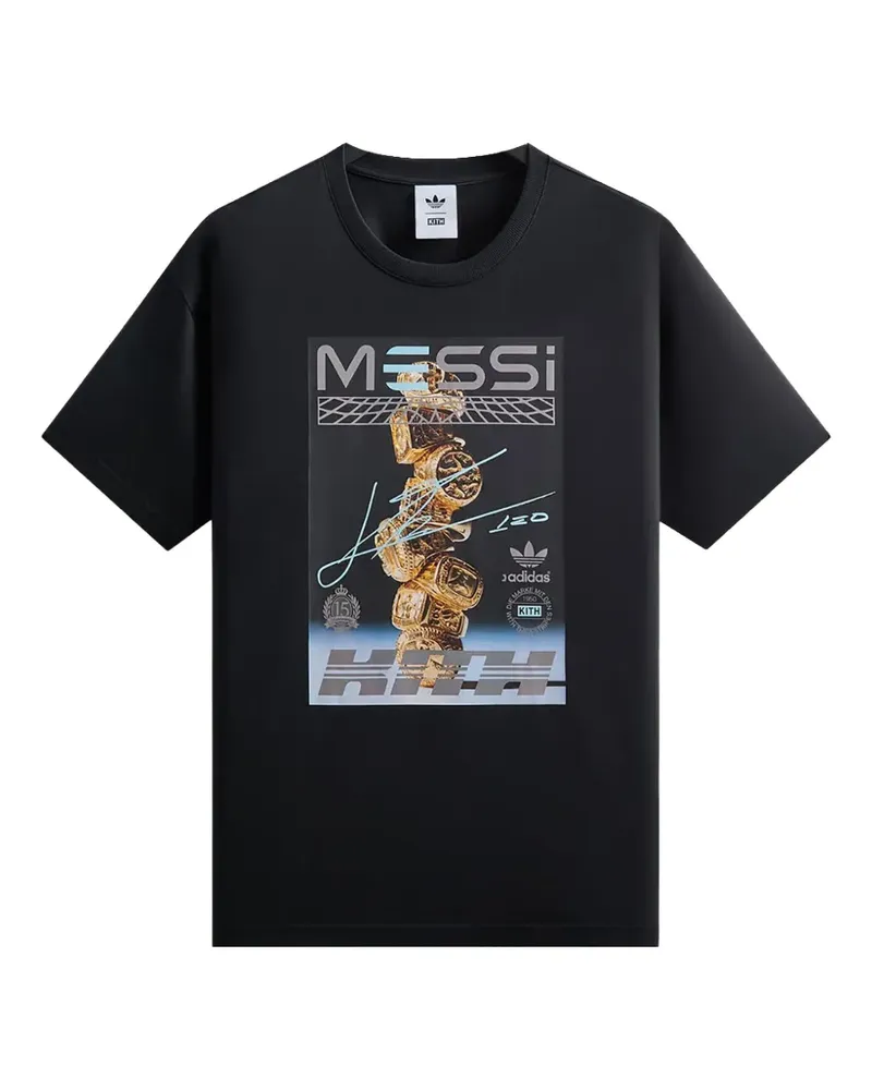 KITH x Adidas Messi graphic-print T-shirt - Schwarz Schwarz