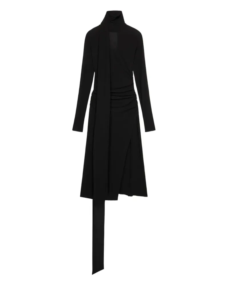 Blumarine Midikleid mit Stehkragen - Schwarz Schwarz