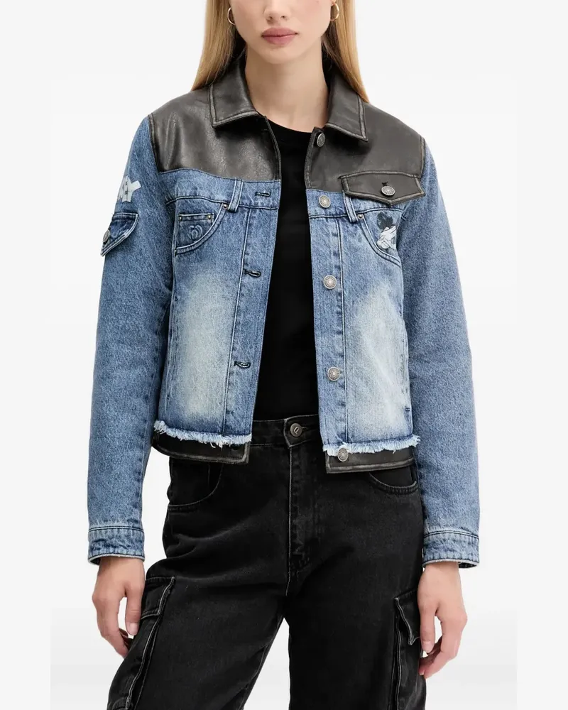 Desigual panel frayed jacket - Blau Blau