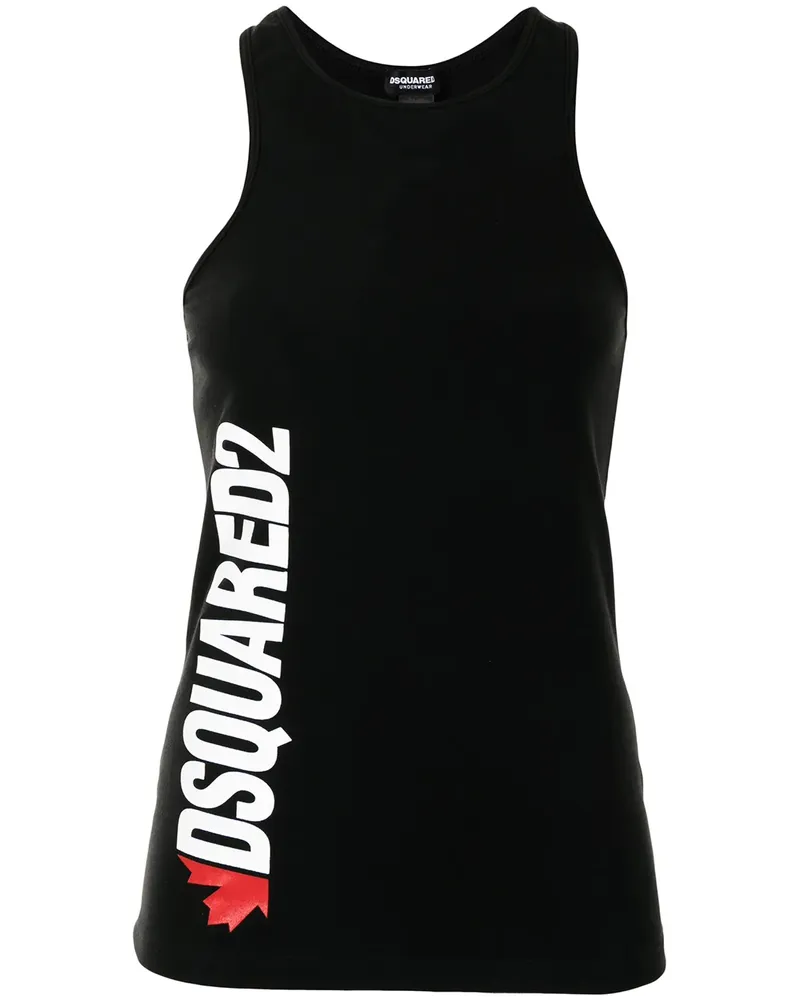 Dsquared2 Racerback-Tanktop mit Logo-Print - Schwarz Schwarz