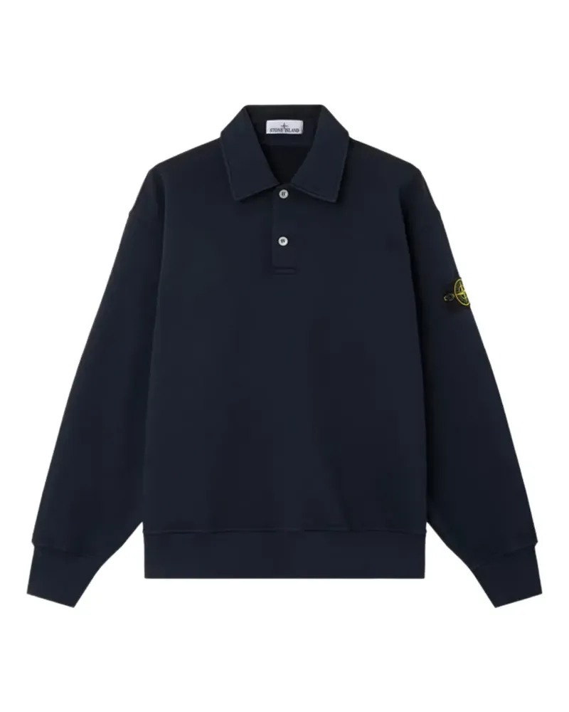 Stone Island 6100054 tubular cotton fleece polo shirt - Blau Blau