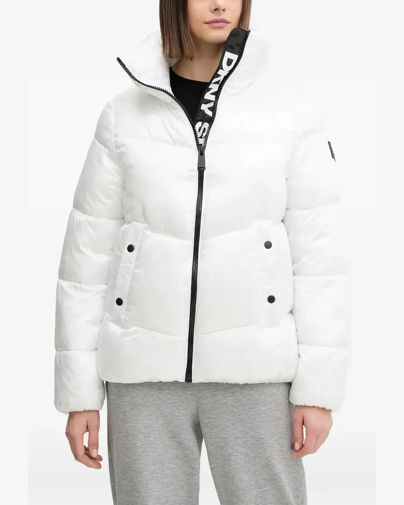 DKNY funnel-neck padded jacket - Weiß Weiß