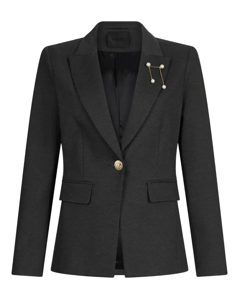 Liu Jo Schmale Jacke mit Schmucksteinen - Schwarz Schwarz