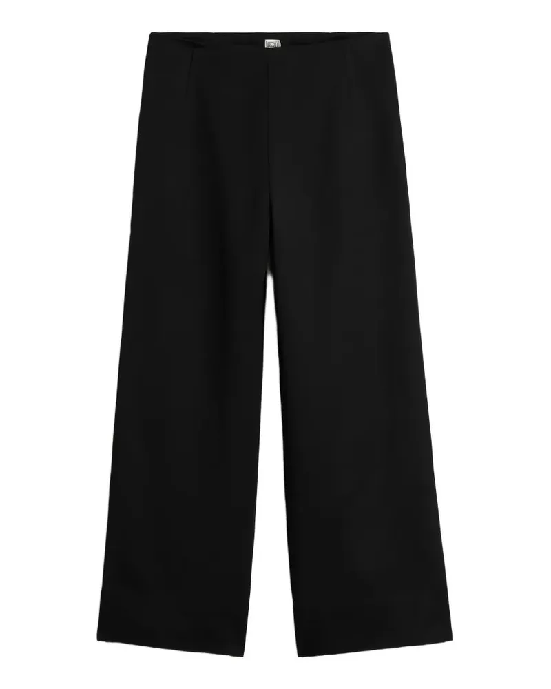 Totême Hose in Satinoptik - Schwarz Schwarz