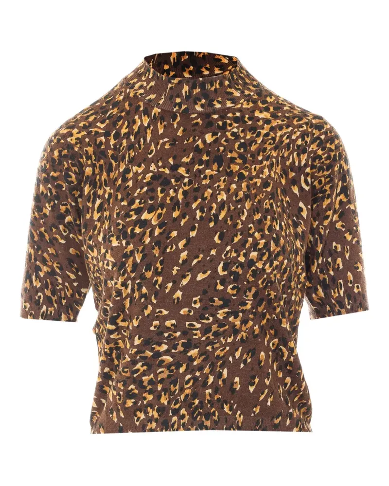Twin-Set T-Shirt mit Animal-Print - Braun Braun