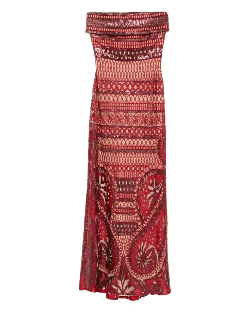 Elie Saab Besticktes Maxikleid - Rot Rot