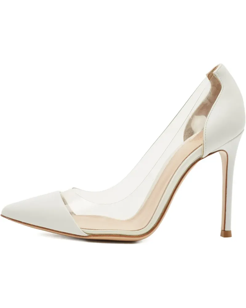 Gianvito Rossi Plexi leather pumps - Nude Nude