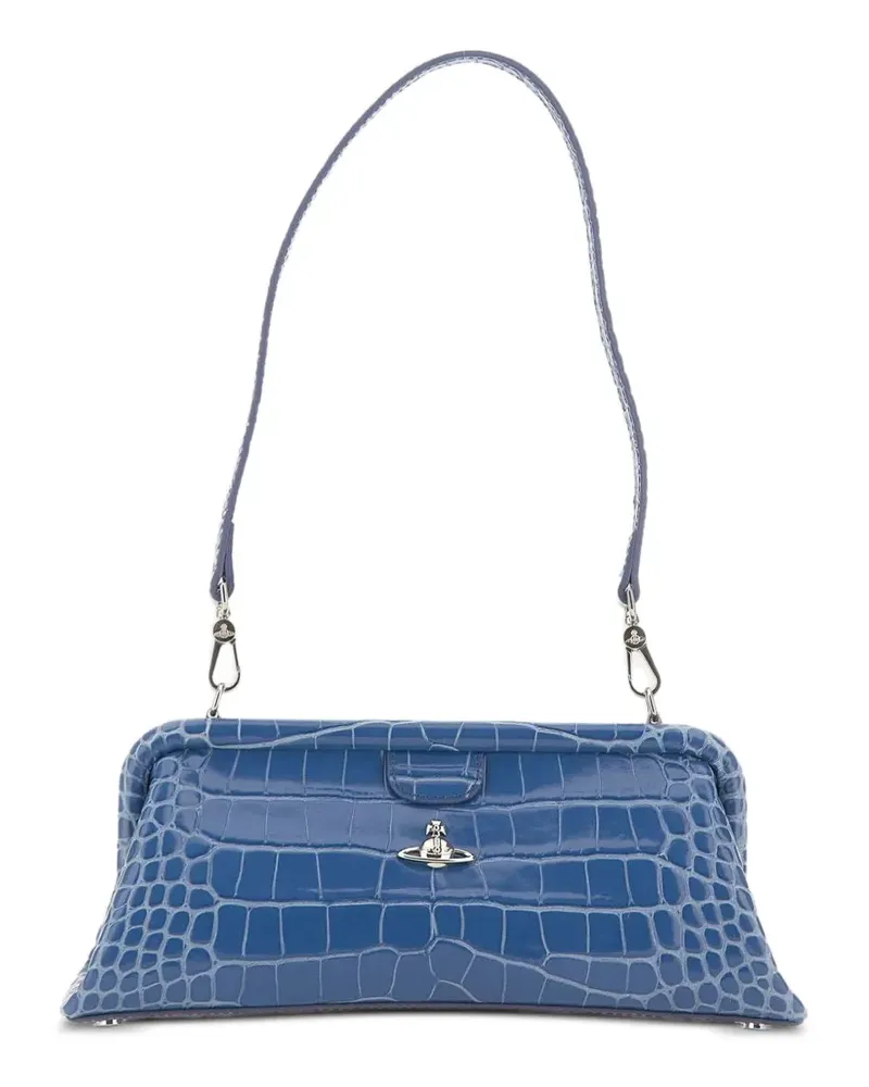 Vivienne Westwood Jane Frame crocodile-effect shoulder bag - Blau Blau