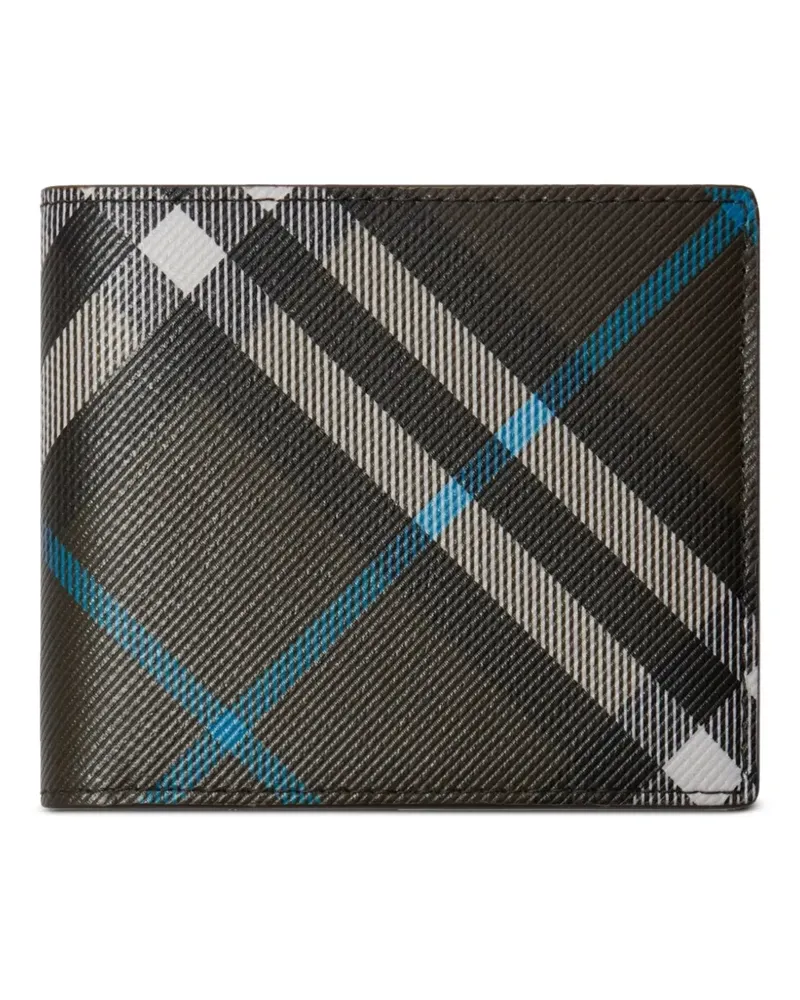 Burberry Kariertes Portemonnaie mit Klappe - Schwarz Schwarz