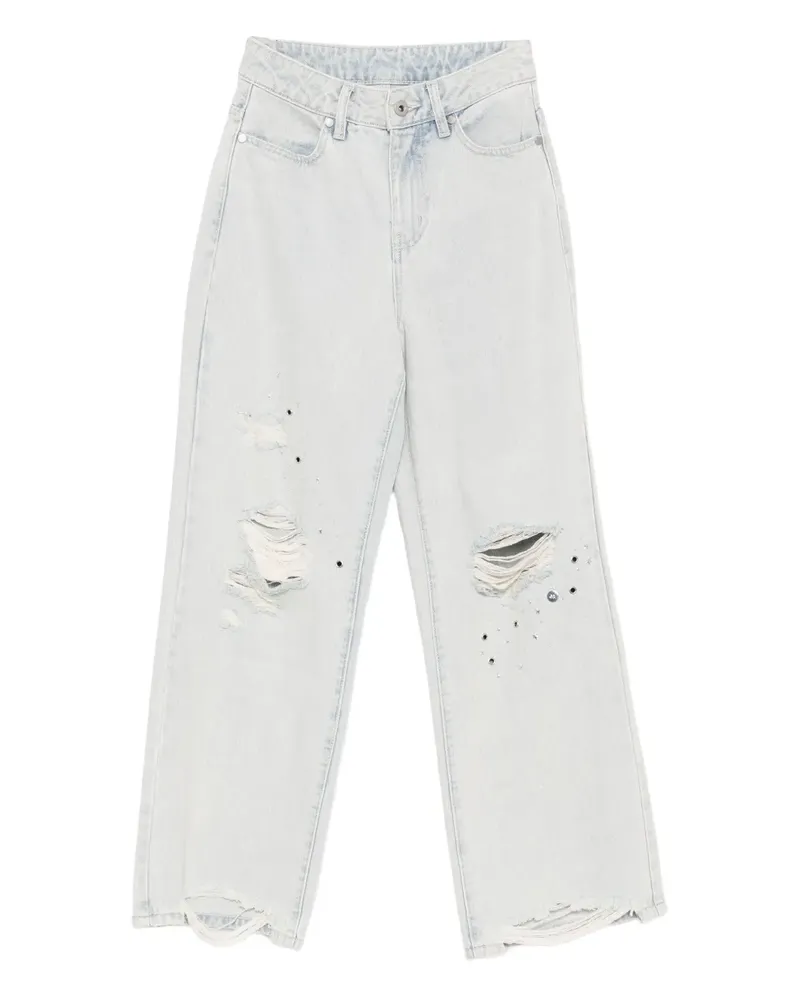 Musium Div. Jeans in Distressed-Optik - Blau Blau