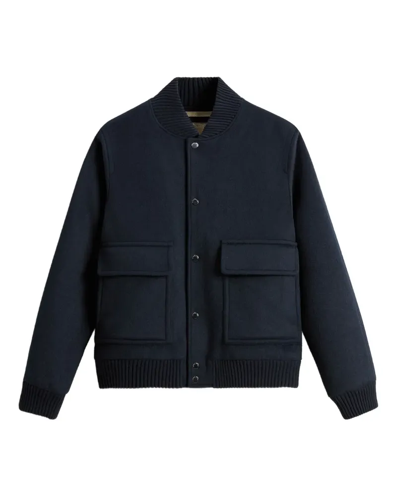 Woolrich Twill-Bomberjacke mit aufgesetzten Taschen - Blau Blau
