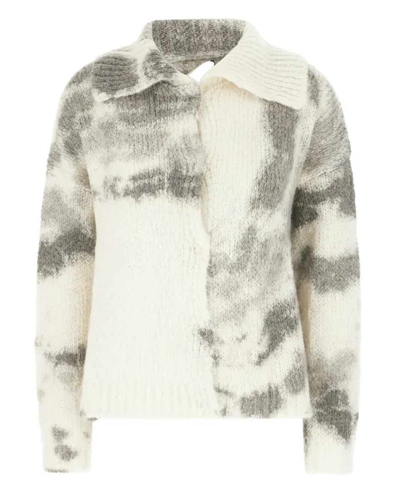 Brand Unique Cardigan mit Batikmuster - Weiß Weiß