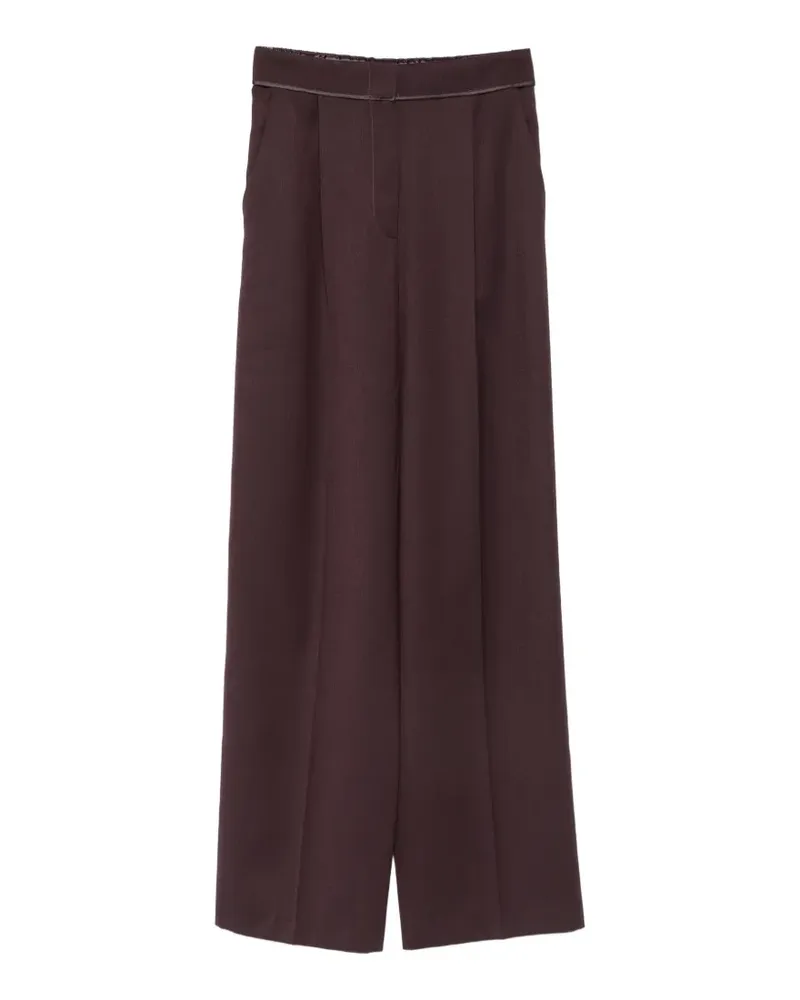 forte_forte Wide-Leg-Hose mit Bundfalten - Violett Violett