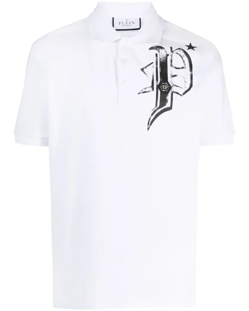 Philipp Plein Poloshirt mit Logo-Print - Weiß Weiß