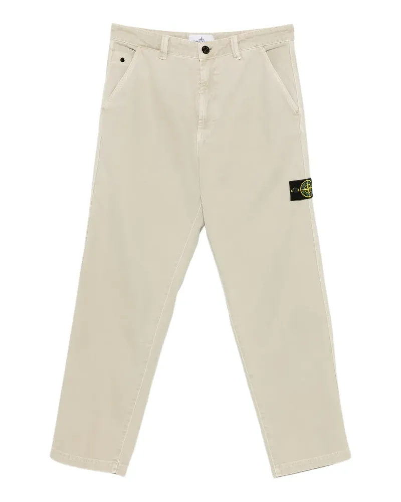 Stone Island Gerade Hose mit Logo-Patch - Nude Nude