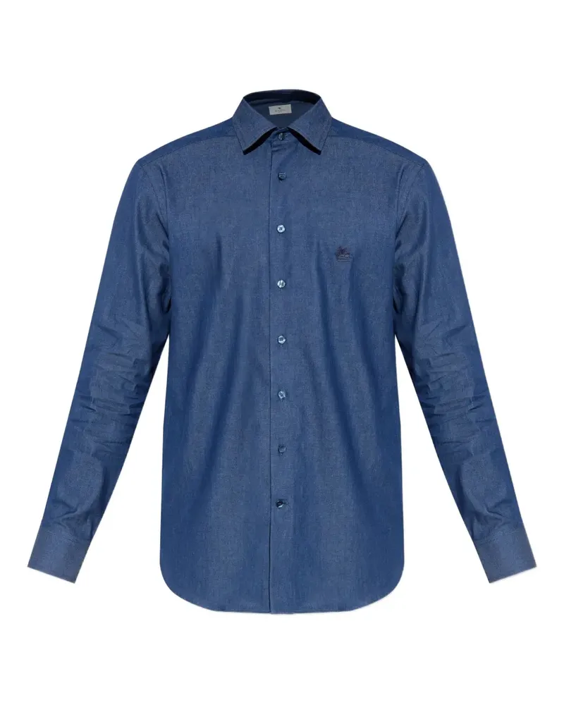 Etro embroidered cotton shirt - Blau Blau