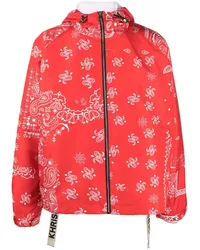 KHRISJOY Kapuzenjacke mit Paisley-Stickerei Rot