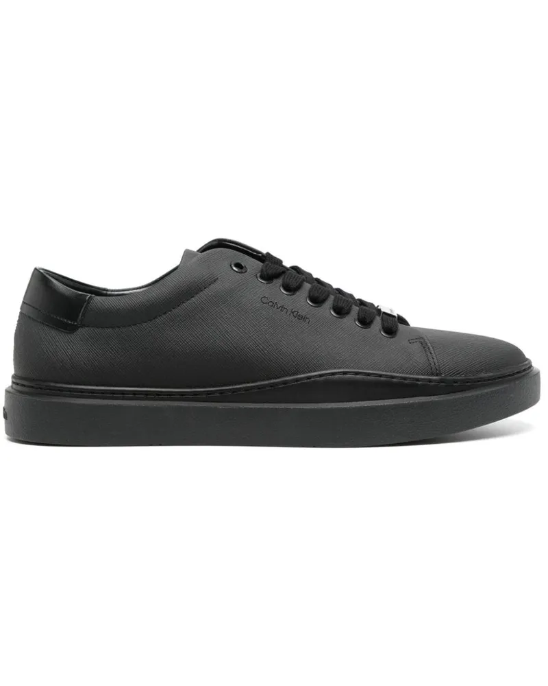 Calvin Klein Strukturierte Sneakers mit Logo-Prägung - Schwarz Schwarz