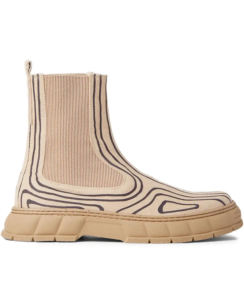VIRÓN Stiefel mit grafischem Print - Nude Nude