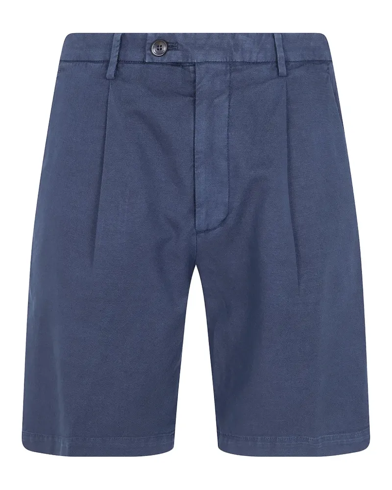 MICHAEL COAL pleated linen shorts - Blau Blau