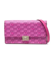 Moreau Paris Gigi Schultertasche mit Monogrammmuster Rosa