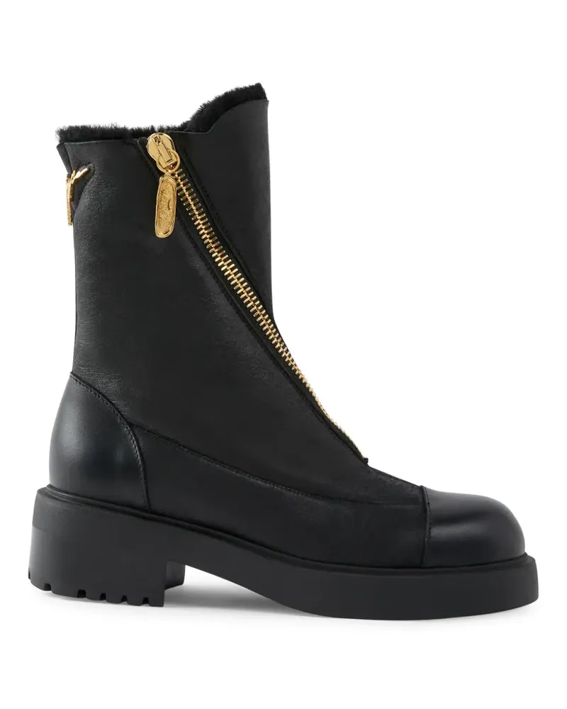 Giuseppe Zanotti Asymmetrische Bikerstiefel - Schwarz Schwarz