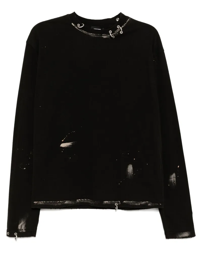 WE 11 DONE Ausgeblichenes T-Shirt - BLACK Black