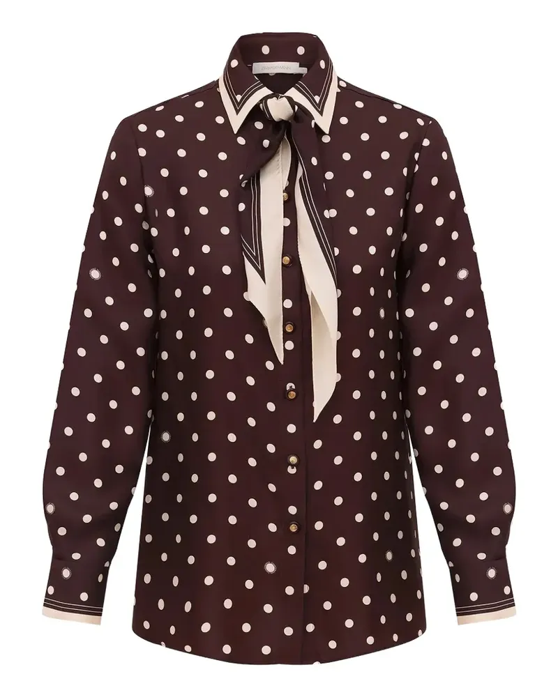 Zimmermann polka-dot relaxed-fit shirt - Braun Braun