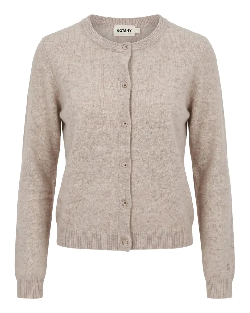 Not Shy Naline button-up knitted cashmere cardigan - Nude Nude