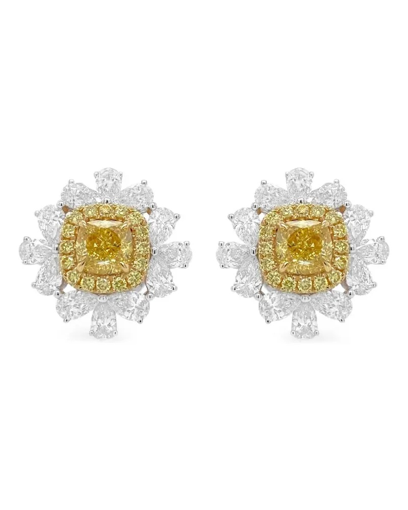 HYT Jewelry 18kt Gelb- und Weißgoldohrringe mit Diamant - Silber Silber