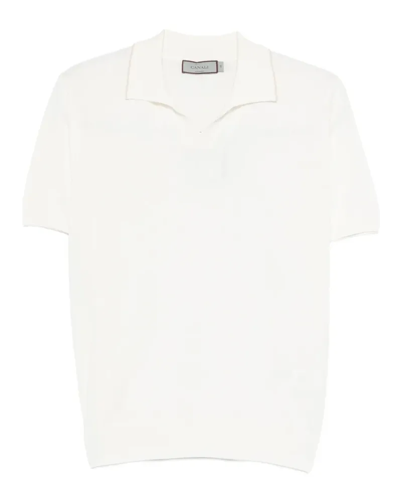 Canali T-Shirt mit V-Ausschnitt - Nude Nude
