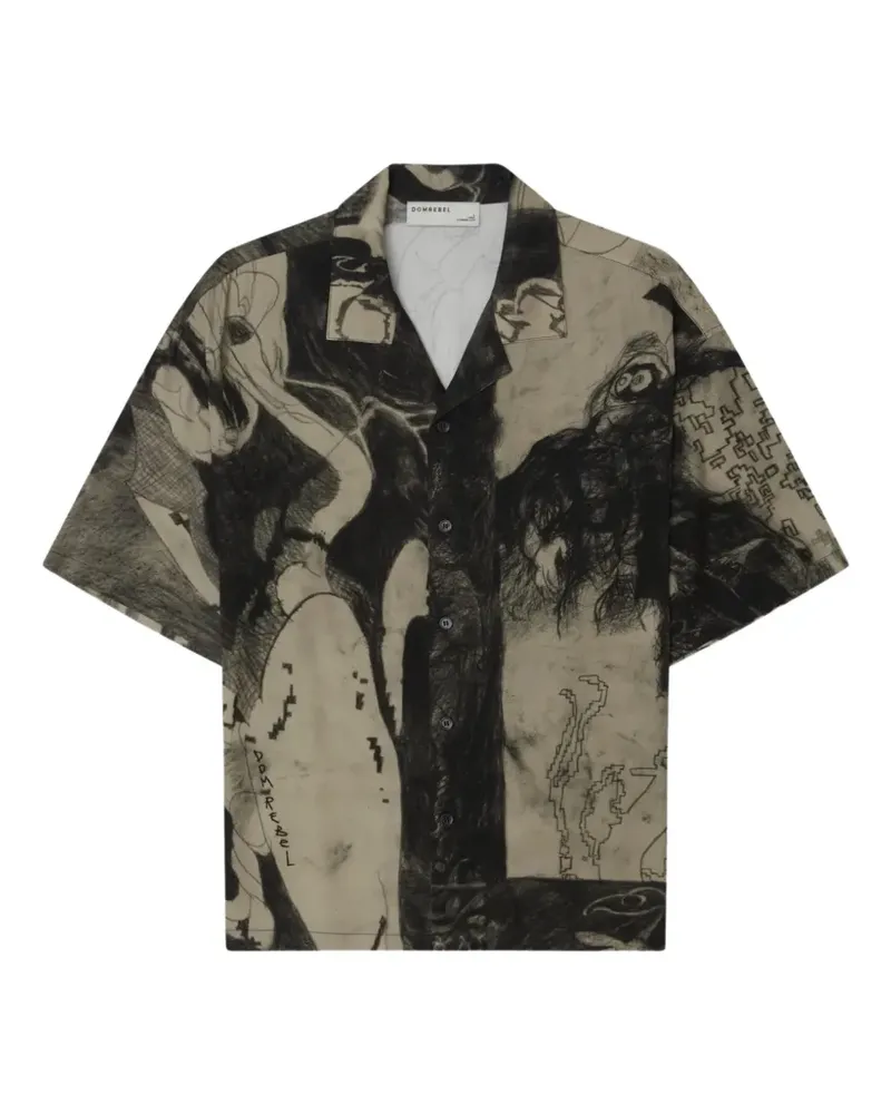 DOMREBEL graphic-print short-sleeve shirt - Nude Nude