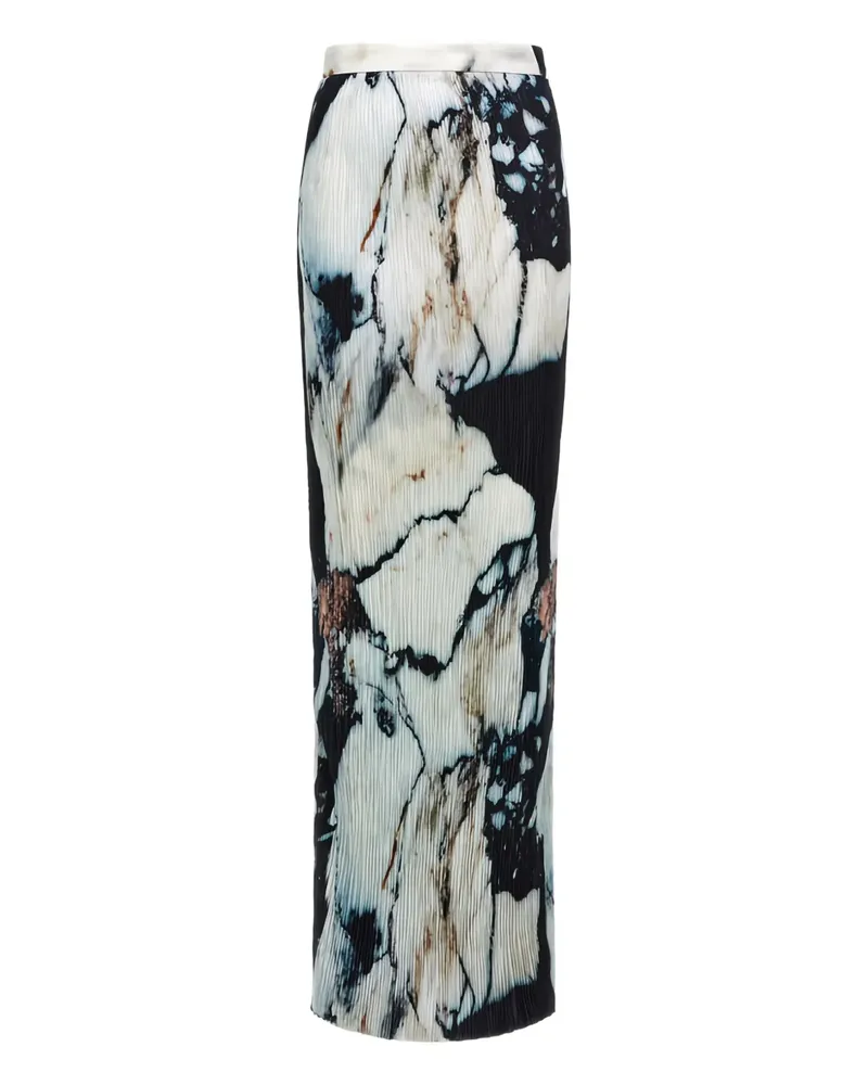 Roberto Cavalli Maxirock mit Marmor-Print - Schwarz Schwarz