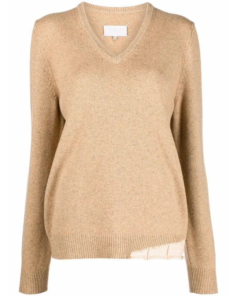 Maison Margiela Pullover mit V-Ausschnitt - Gelb Gelb