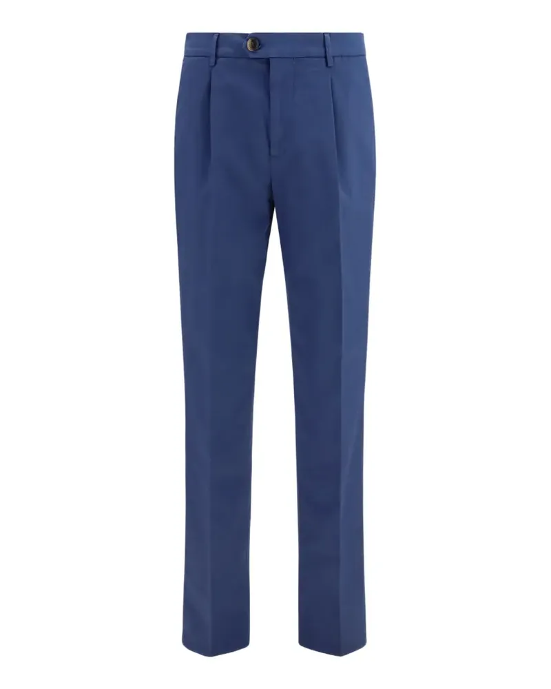 Brunello Cucinelli pleated garment-dyed trousers - Blau Blau