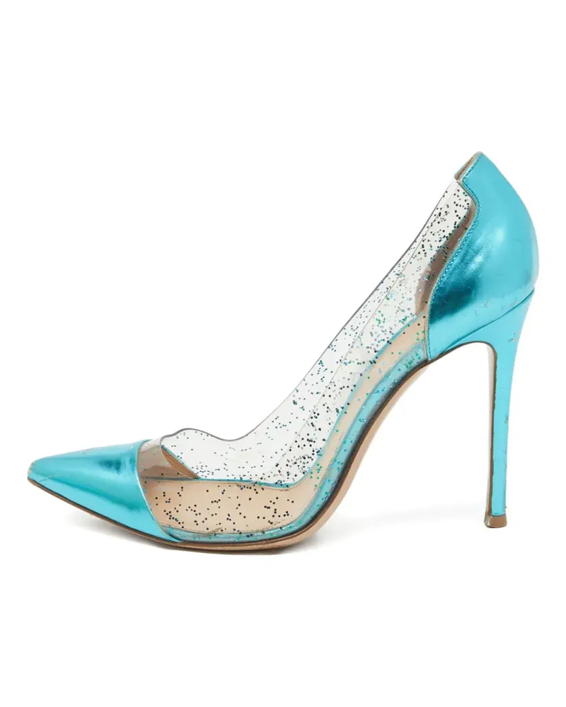 Gianvito Rossi Metallic-Absatz - Blau Blau