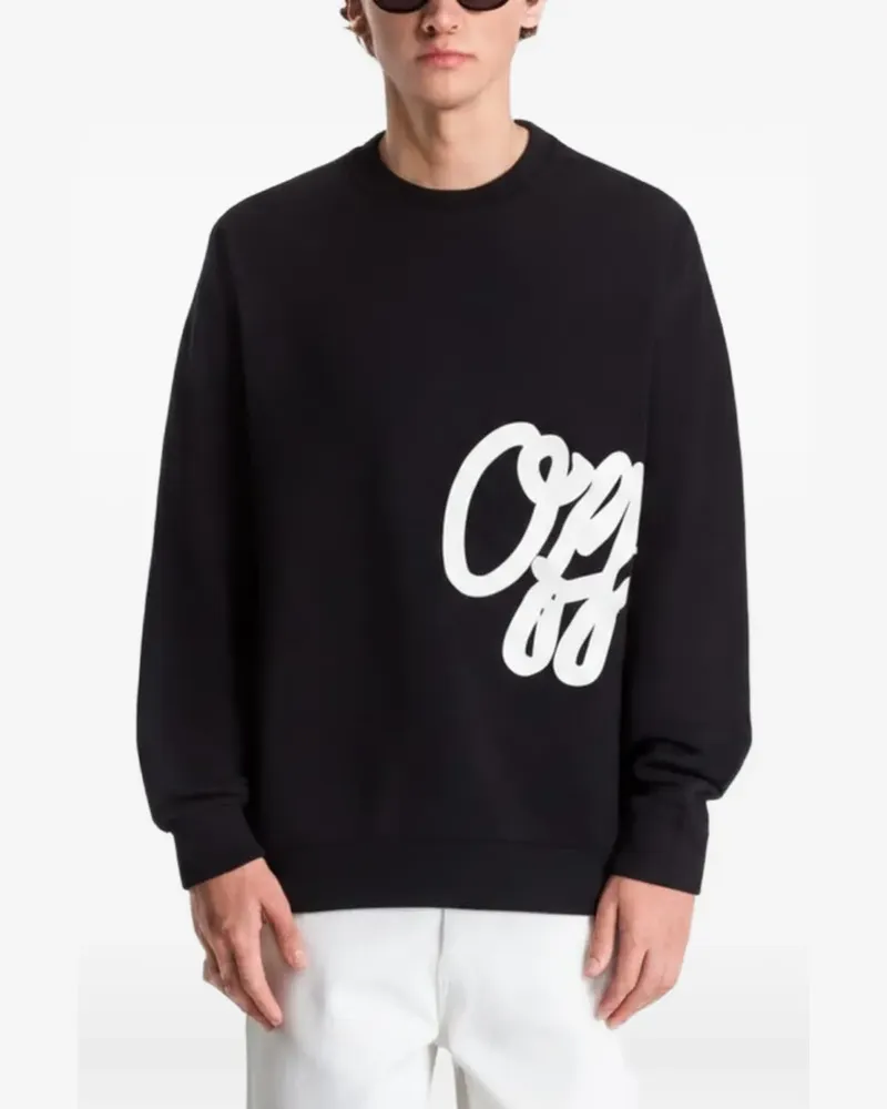 OFF-WHITE Pullover mit Logo-Stickerei - Schwarz Schwarz