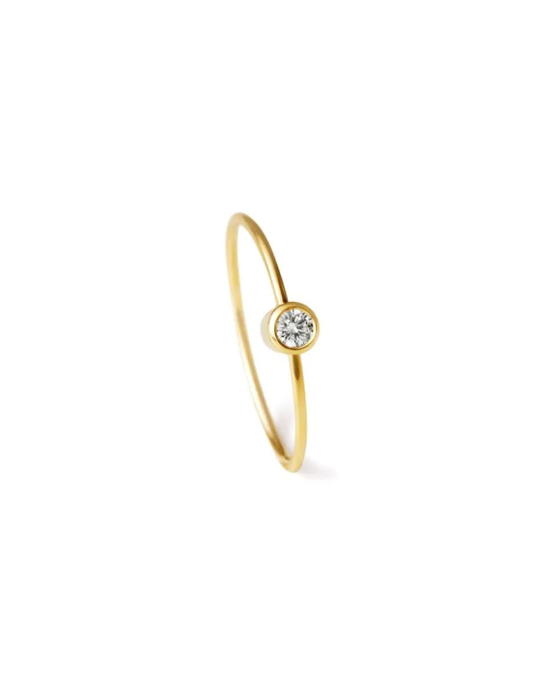 SHIHARA 18kt One-Stone 02 Gelbgoldcreole mit Diamanten Gold